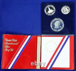 100 1976 U. S. Proof Silver Three Piece 1776-1976 Commemorative Coin Set