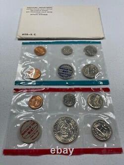 (10) 1970 US Mint Silver P & D Sets, in OGP, Lots of Luster, with GREAT coins