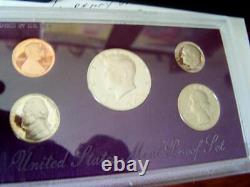 10 U. S. Mint Proof Set United States 1987 to 1993 Original Packaging Box & COA