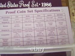 10 U. S. Mint Proof Set United States 1987 to 1993 Original Packaging Box & COA