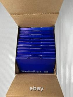 10pc 1968 US Proof Coin sets INCLUDES SILVER 40% Kennedy withOUTER BLUE MINT BOX