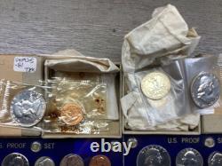 11 Set Lot-1954-1964 U. S. Mint Proof Sets with5 Coins each in Capital Hold & 2 Box