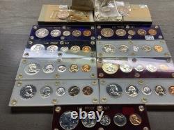 11 Set Lot-1954-1964 U. S. Mint Proof Sets with5 Coins each in Capital Hold & 2 Box