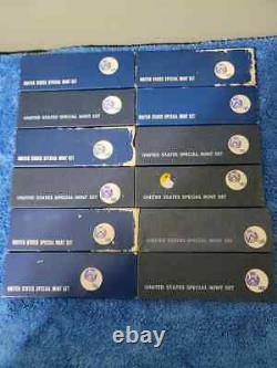 12 1967 United States Special Mint Set 12 Sets 40% Silver Kennedy Half Dollars