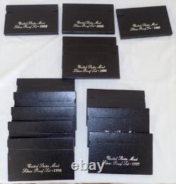 13 sets 1992-1998 US MINT SILVER PROOF COIN SETs 5-Coins (black box) withOGP