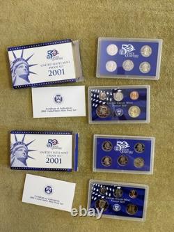 16 Proof Set Lot 1999-2006 S (2/yr) Clean OGP, State Quarters, Sac $, Half, etc