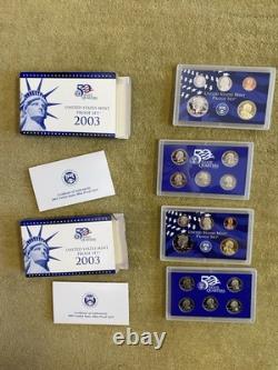 16 Proof Set Lot 1999-2006 S (2/yr) Clean OGP, State Quarters, Sac $, Half, etc