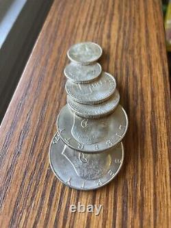 1776-1976 Bicentennial Silver One Dollar, Half Dollar, And Quarter Dollar Coins