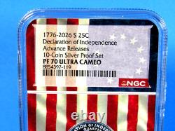 1776-2026 S, 5-Coin, Silver Proof Set, Quarters Only NGC Pf 70 UCam Advance Rel