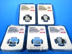 1776-2026 S, 5-Coin, Silver Proof Set, Quarters Only NGC Pf 70 UCam, FDOI, 250
