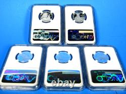 1776-2026 S, 5-Coin, Silver Proof Set, Quarters Only NGC Pf 70 UCam, FDOI, 250