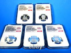 1776-2026 S, 5-Coin, Silver Proof Set, Quarters Only NGC Pf 70 UCam, FDOI, 250