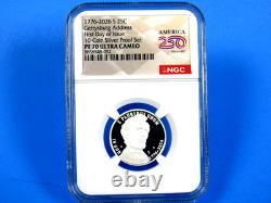 1776-2026 S, 5-Coin, Silver Proof Set, Quarters Only NGC Pf 70 UCam, FDOI, 250