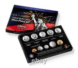 1776 2026 Semiquincentennial 10 Coin Silver Proof Set Dual Date Coins withOGP