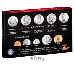 1776 2026 Semiquincentennial 10 Coin Silver Proof Set Dual Date Coins withOGP