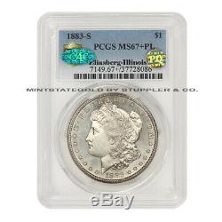 1883-S $1 Silver Morgan PCGS MS67+PL CAC PQ Approved Illinois Set Proof Like