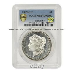 1889-CC $1 Silver Morgan PCGS MS64DMPL PQ Illinois Set Deep Mirror Proof Like
