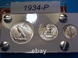 1934 MINT SILVER SET U. S. COINS LUSTROUS CHOICE to GEM BRILLIANT UNCIRCULATED 1934 MINT SILVER SET U. S. COINS LUSTROUS CHOICE to GEM BRILLIANT UNCIRCULATED