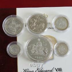 1936 Edward VIII New Strike 6 Coin Silver Proof Pattern Set