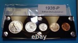 1938 MINT SILVER SET of U. S. COINS BRILLIANT UNCIRCULATED SCARCE to RARE