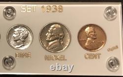 1938 US Mint Silver PROOF Set Gem Coins White Capital Holder