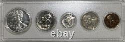 1939 Proof Set Whitman Holder Silver Coins Walking Liberty Mercury Dime Quarter