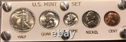 1939 Silver US Mint Year Set Gem BU Coins White Capital Holder Display Box