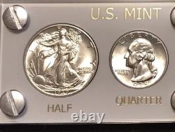 1939 Silver US Mint Year Set Gem BU Coins White Capital Holder Display Box