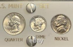 1939 Silver US Mint Year Set Gem BU Coins White Capital Holder Display Box