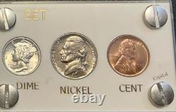 1939 Silver US Mint Year Set Gem BU Coins White Capital Holder Display Box