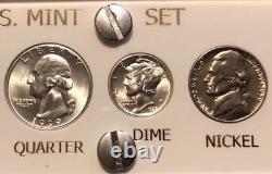 1939 Silver US Mint Year Set Gem BU Coins White Capital Holder Display Box