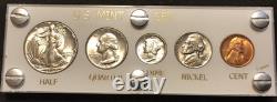 1940 5 Coin US Mint Year Set Gem BU Coins White Capital Holder