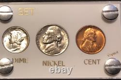 1940 5 Coin US Mint Year Set Gem BU Coins White Capital Holder