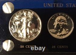 1941 Silver Proof Set Gem BU Coins In Blue Capital Holder Free Shipping