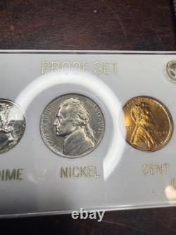1941 US Proof Set 5 Coin In Capitol Plastic Holder With Velvet Sleeve Protector