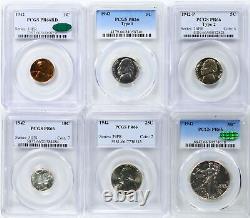 1942 6-Coin US Mint Proof Set PR66 PCGS 90068296