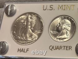 1944 5 Coin Silver US Mint Year Set Gem Coins White Capital Holder Display Box