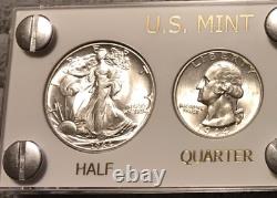 1944 5 Coin Silver US Mint Year Set Gem Coins White Capital Holder Display Box