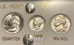 1944 5 Coin Silver US Mint Year Set Gem Coins White Capital Holder Display Box