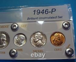 1946 MINT SILVER SET of U. S. COINS LUSTROUS BRILLIANT UNCIRCULATED
