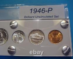 1946 MINT SILVER SET of U. S. COINS LUSTROUS BRILLIANT UNCIRCULATED