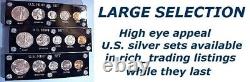 1947-D MINT SILVER SET U. S. COINS LUSTROUS CHOICE to GEM BRILLIANT UNCIRCULATED
