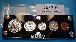 1947 MINT SILVER SET of U. S. COINS LUSTROUS CHOICE- GEM BRILLIANT UNCIRCULATED A
