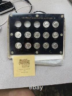1950-1964 25C Proof Quarter Set In Capital Plastics Holder #456 Missing 50 51 52
