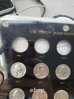 1950-1964 25C Proof Quarter Set In Capital Plastics Holder #456 Missing 50 51 52
