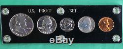 1950 5 Coin Proof Set in Acrylic Holder with Silver Franklin Half Quarter Dime