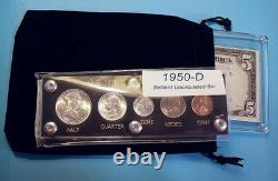 1950 D Mint U. S. Silver Coin & Currency Set Collection Brilliant Uncirculated