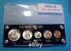 1950 D Mint U. S. Silver Coin & Currency Set Collection Brilliant Uncirculated