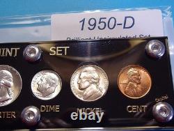 1950 D Mint U. S. Silver Coin & Currency Set Collection Brilliant Uncirculated