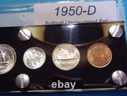 1950 D Mint U. S. Silver Coin & Currency Set Collection Brilliant Uncirculated